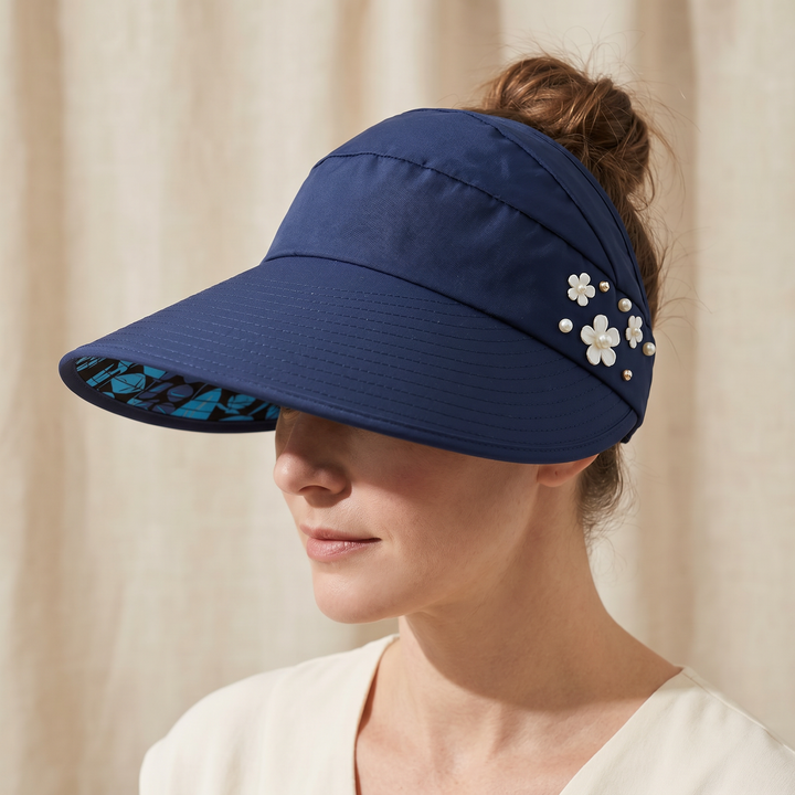 Solwen™ – Wide Brim Sun Visor with Ponytail Opening
