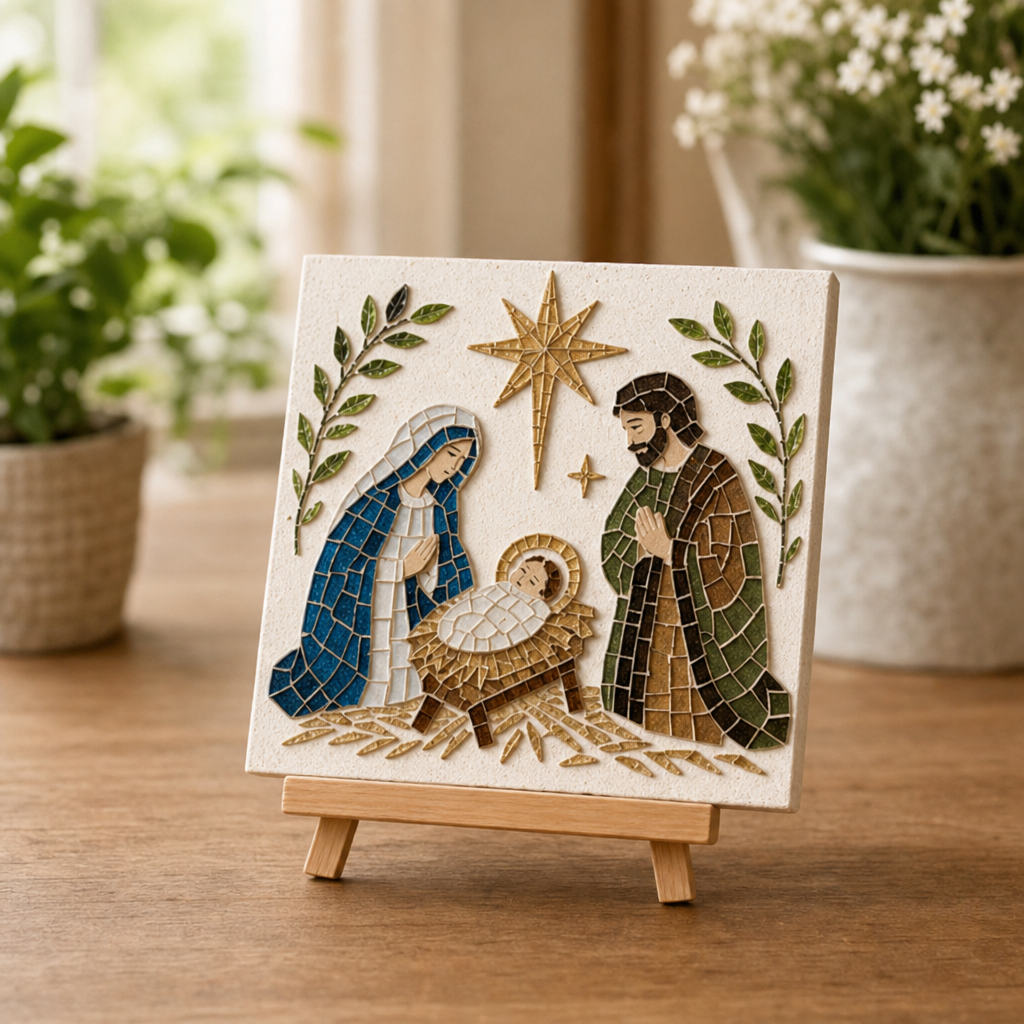 Silent Night Mosaic – Nativity Easel Mosaic Craft Kit