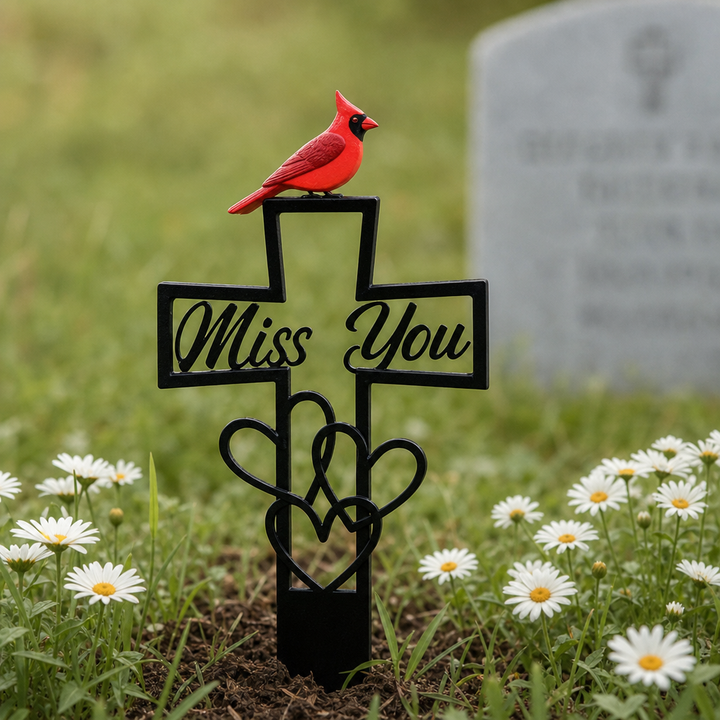 Cardinalight – Cardinal Cross Memorial Garden Stake