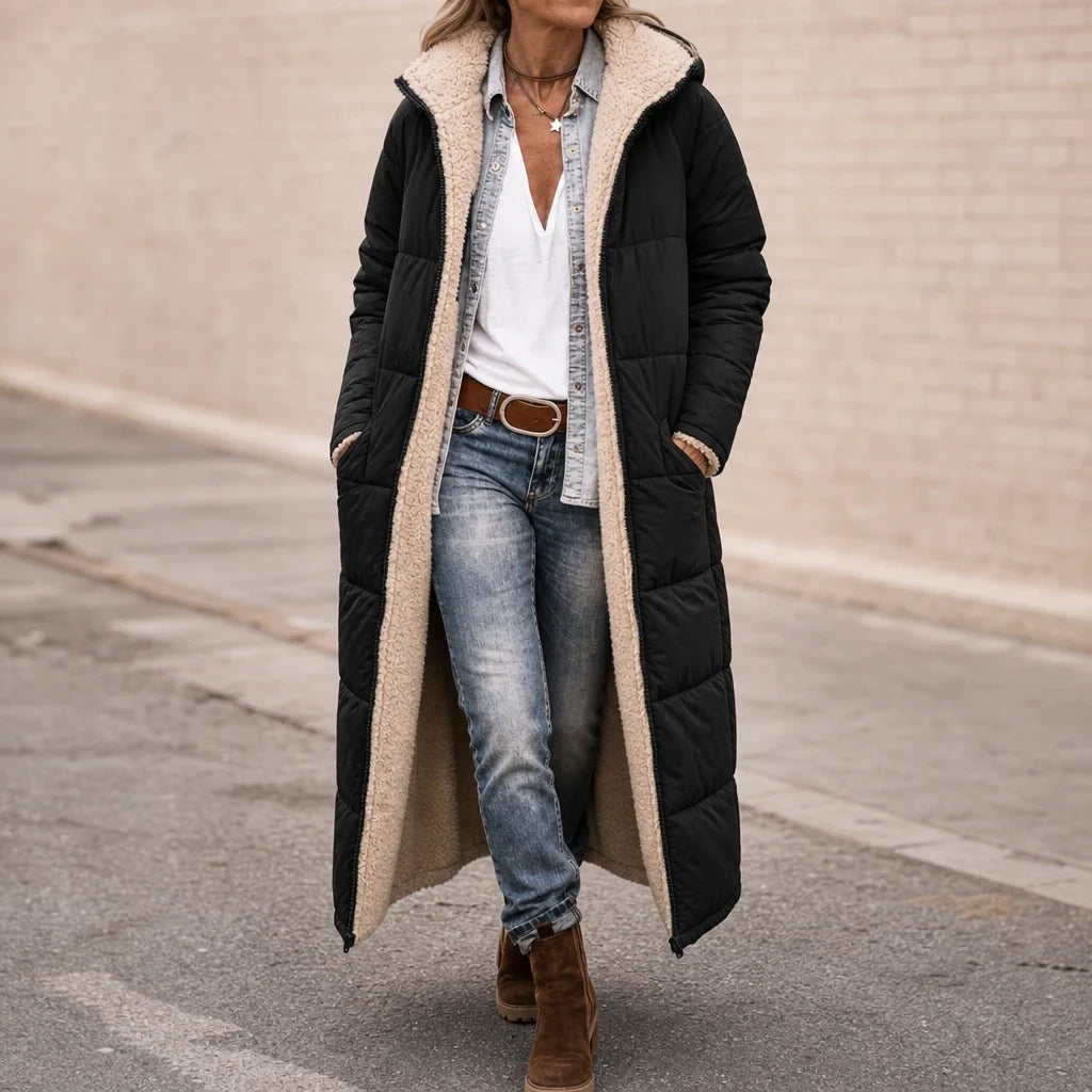 Reversa – Long Quilted Reversible Puffer Coat