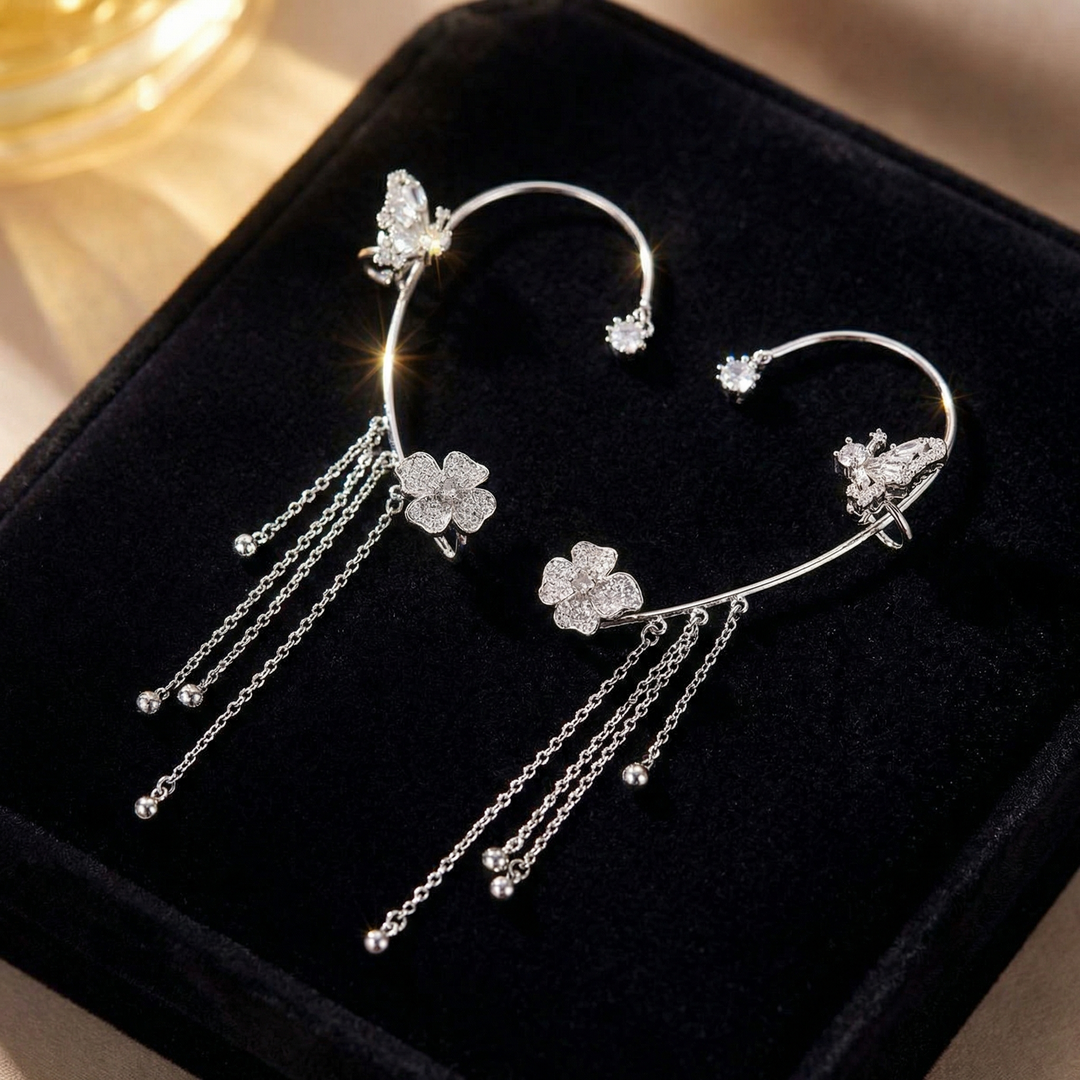 Bellara™ Butterfly Ear Wrap with Flower Tassels