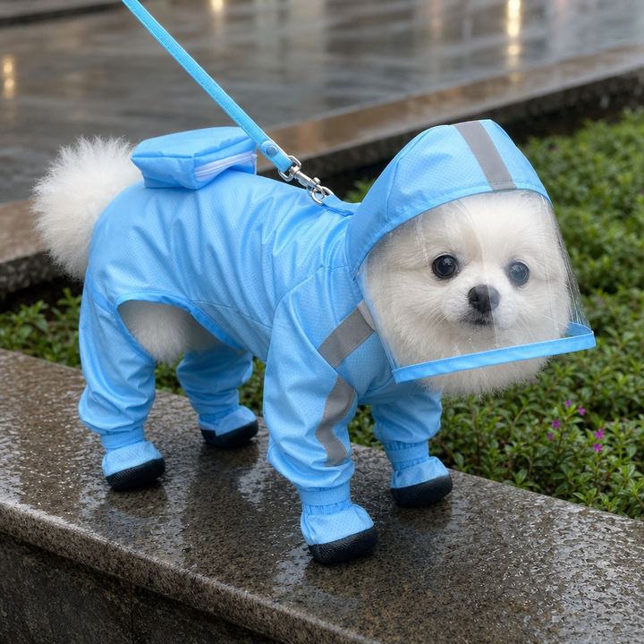 RainPaw – Hooded Four-Leg Dog Rain Suit