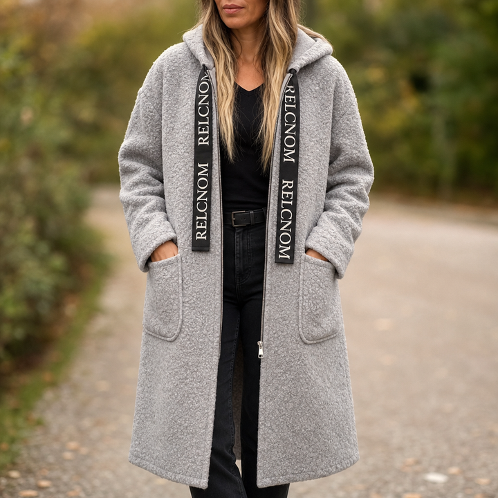 Wearbella – Hooded Zip-Front Long Coat