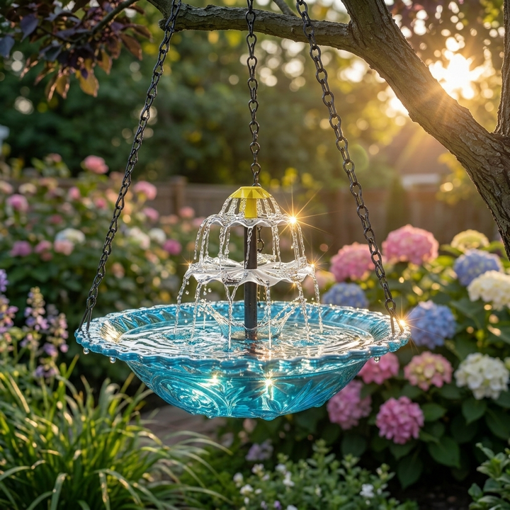 Solara™ – Solar Cascade Hanging Bird Fountain