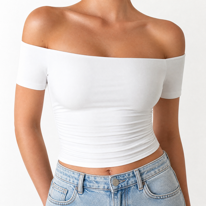 Velora Off-Shoulder Slim Fit Top