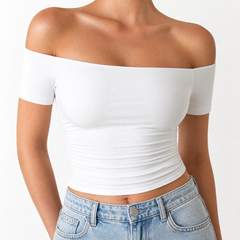 Velora Off-Shoulder Slim Fit Top