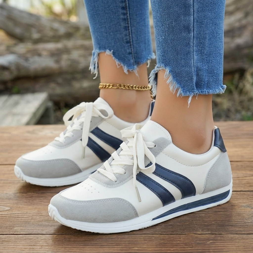 LunaWalk™ - Lightweight Retro Stripe Walking Sneakers