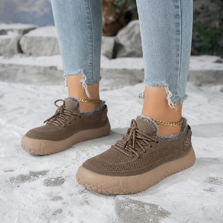 Plushway – Fleece-Lined Brown Casual Shoes