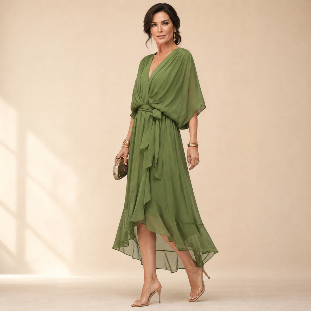 Mirabelle™ – Flowing V-Neck Midi Dress