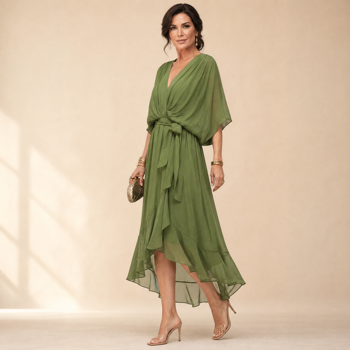 Mirabelle™ – Flowing V-Neck Midi Dress