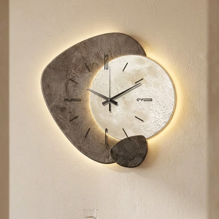 Lunara™ – Moon-Lit Wall Clock with Warm Backlight