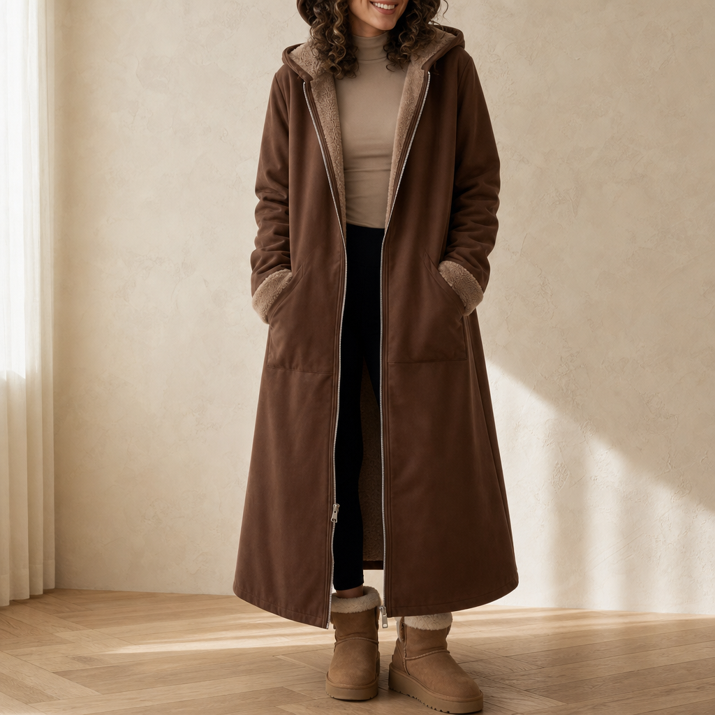 Wintervale – Hooded Shearling-Lined Full-Length Coat