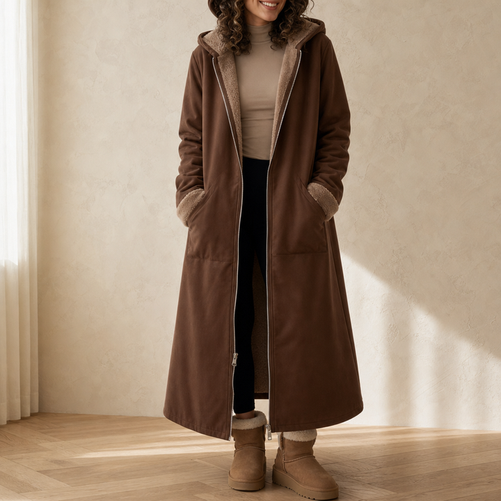 Wintervale – Hooded Shearling-Lined Full-Length Coat