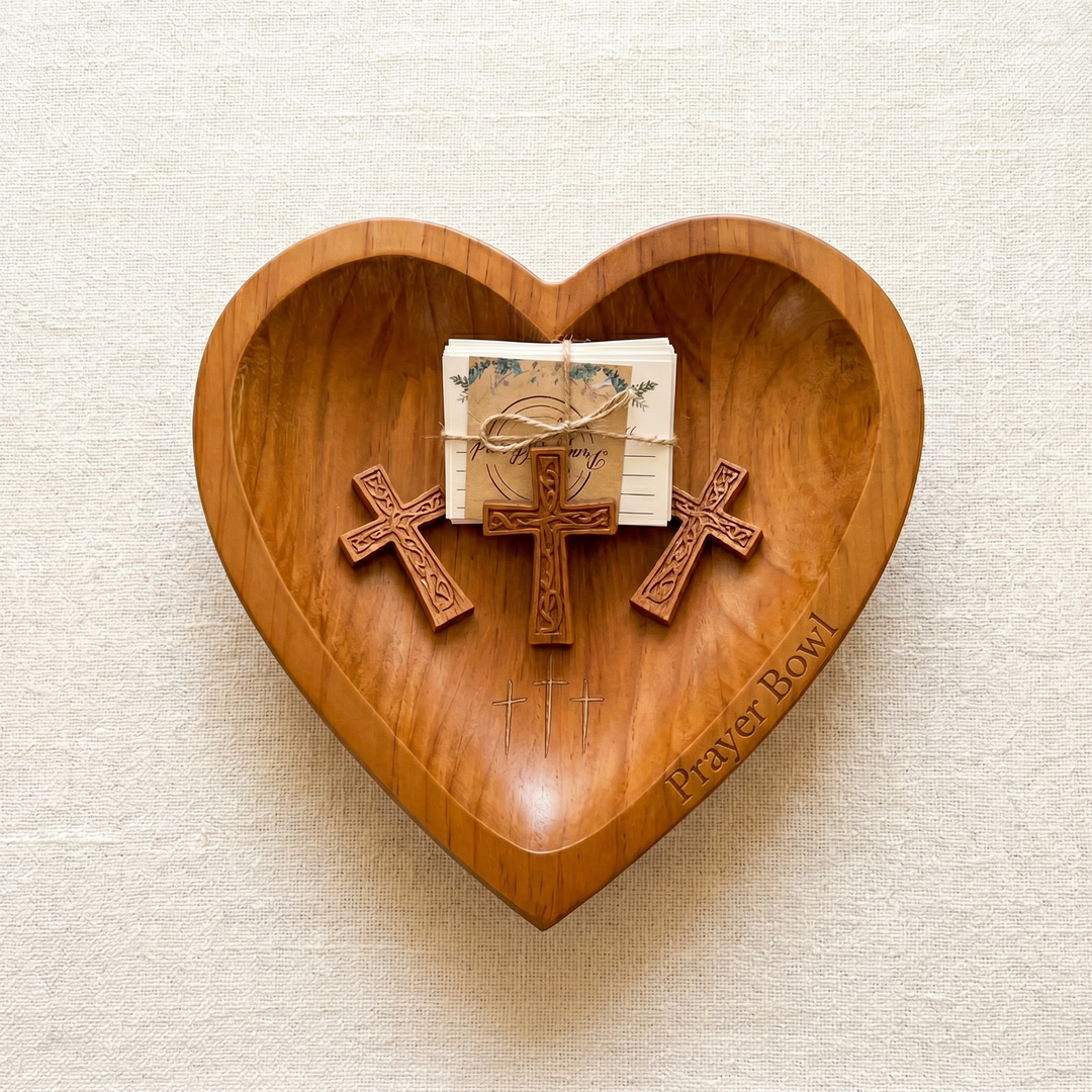 Soluna™ – Heart-Shaped Prayer Bowl with 24 Blessing Cards