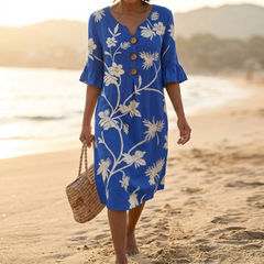 Solenya™ – Embroidered Floral Midi Dress