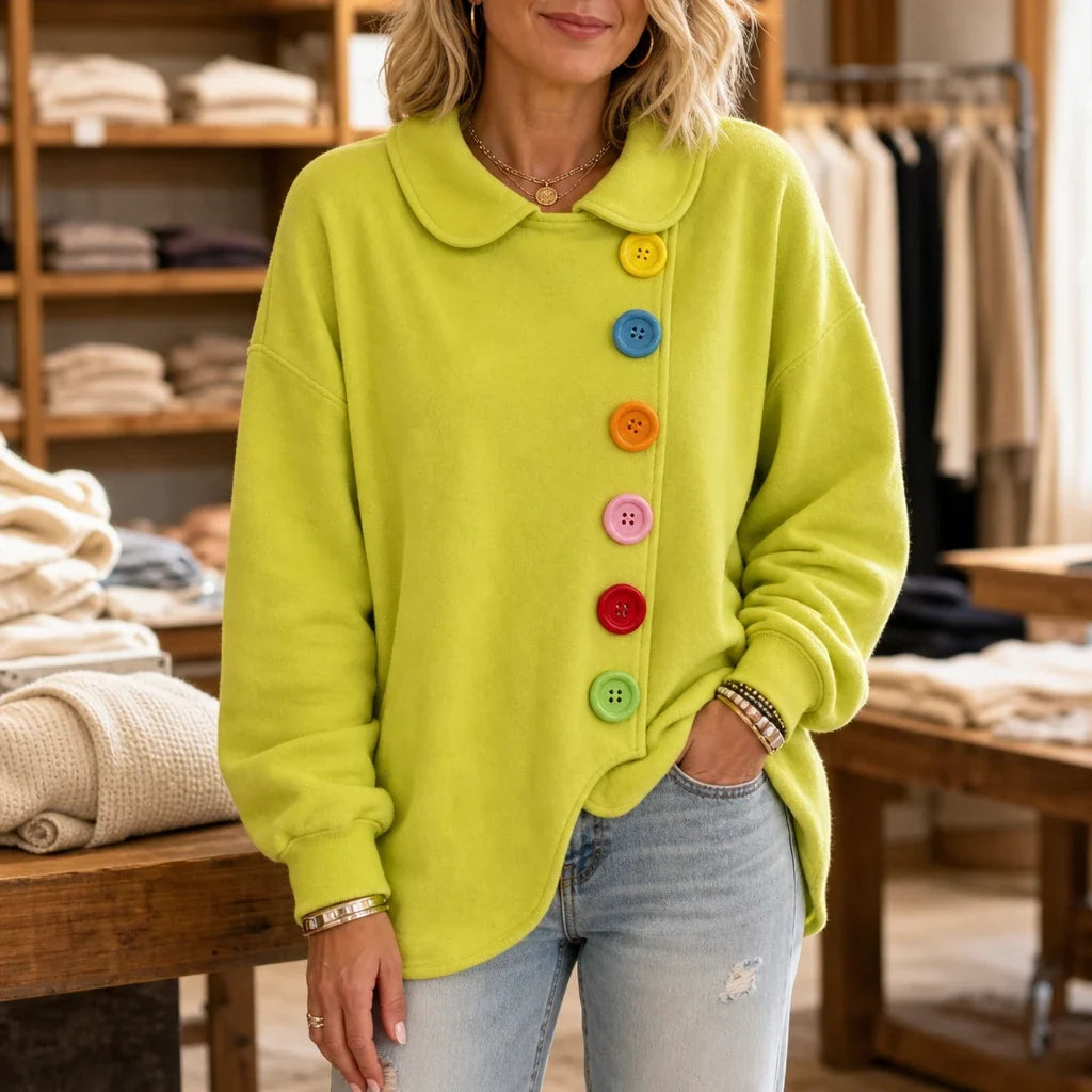 Buttonbelle – Peter Pan Collar Button Sweatshirt