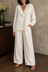 Wearbella – Wide-Leg V-Neck Two-Piece Set