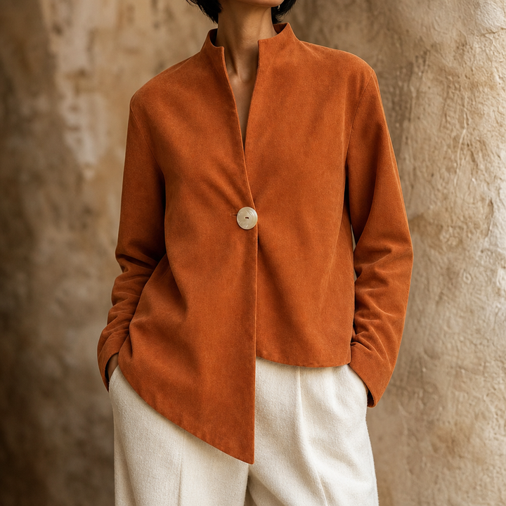 Overa – Burnt Orange Asymmetrical Statement Jacket