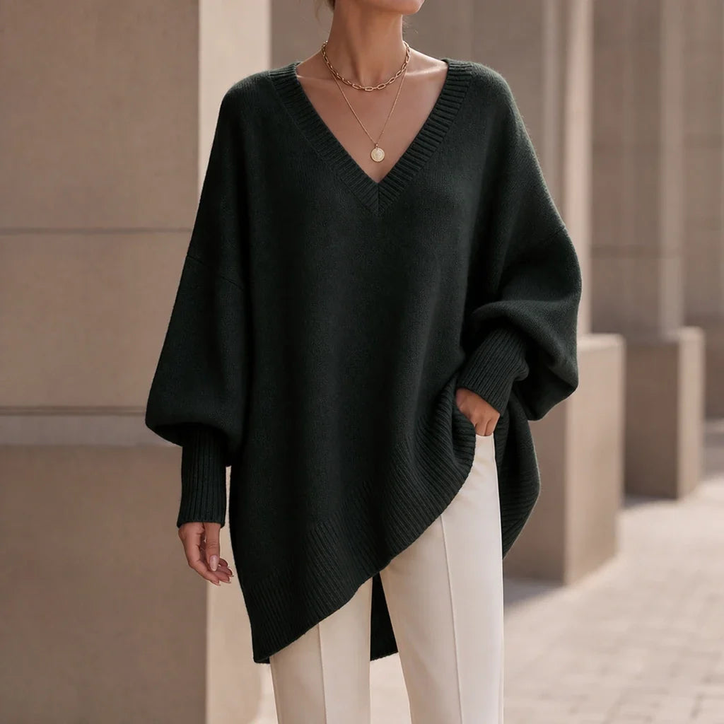 Mayfield – Oversized V-Neck Knit Sweater
