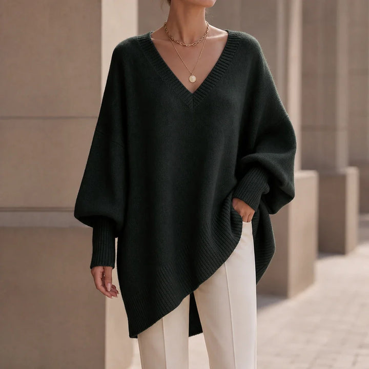 Mayfield – Oversized V-Neck Knit Sweater