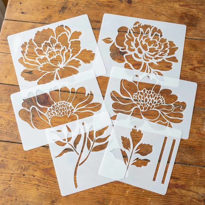 Florenza™ Large Reusable Flower Stencils (Set of 6)