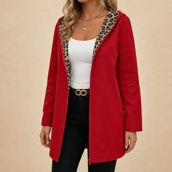 Wearbella – Reversible Leopard Print Hooded Coat