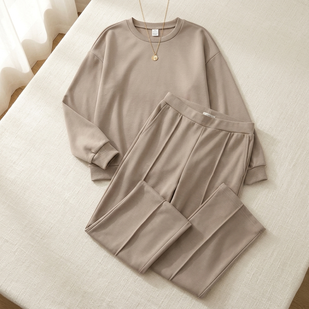 Velora™ – Soft Matching Top and Wide Leg Pants Set