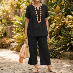 Lunessa™ – Breezy V Neck Top and Pants Set