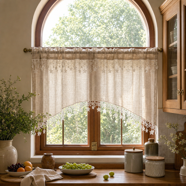 Starhollow – Scalloped Star-Lace Café Curtain