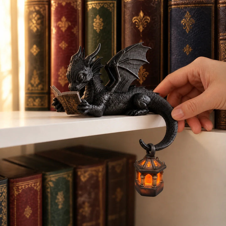 Storyglow – Reading Dragon Shelf Ornament With Hanging Lantern