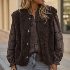 Overra Vest – Sleeveless Boxy Teddy Fleece Vest