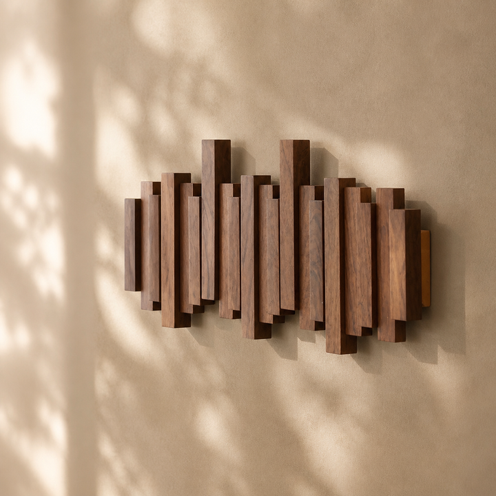 Wovenhall™ – Sculptural Wood Wall Coat Rack