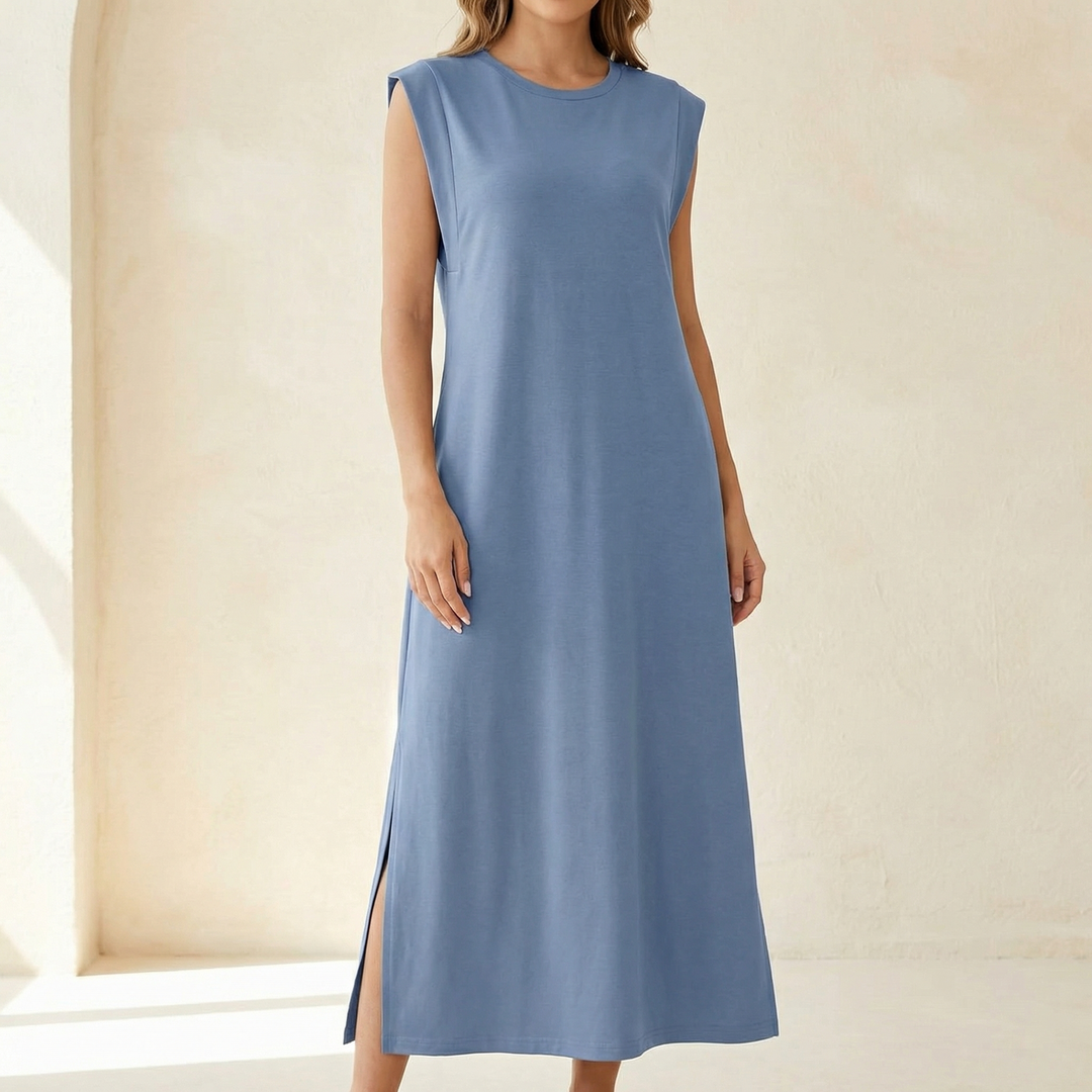 Ellara™ – Wrinkle Free Maxi Dress with Side Slit