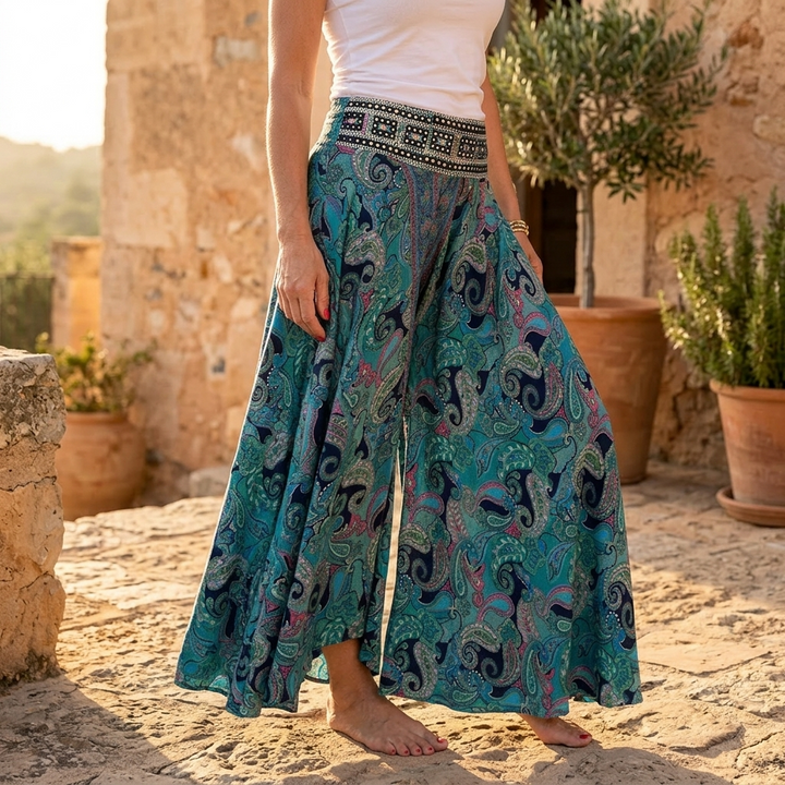 Solara™ – Flowy Paisley Palazzo Pants