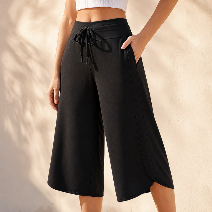 Lunavia™ Wide-Leg Tulip-Hem Capri Pants with Pockets