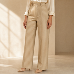 Solène™ High-Waisted Striped Wide-Leg Trousers for Effortless Polish