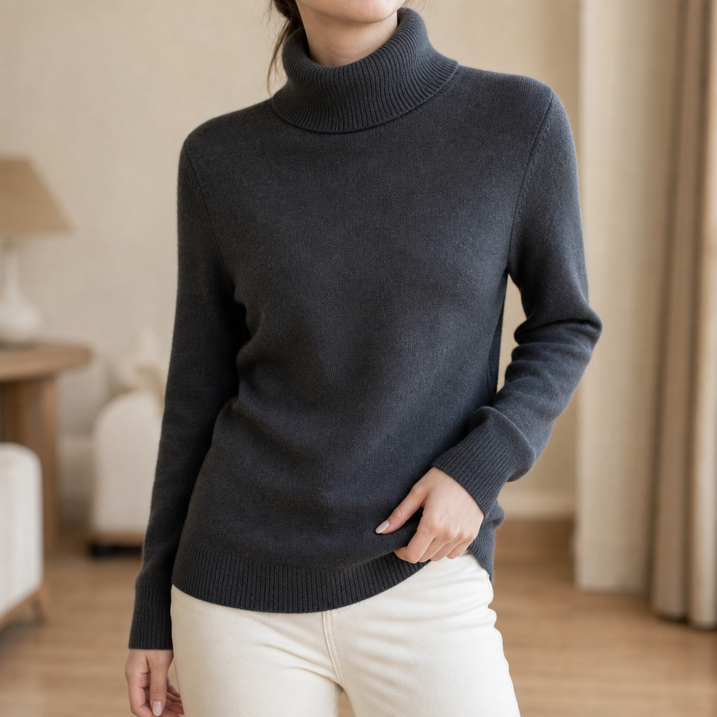 Veluna – Fleece-Lined Turtleneck Sweater