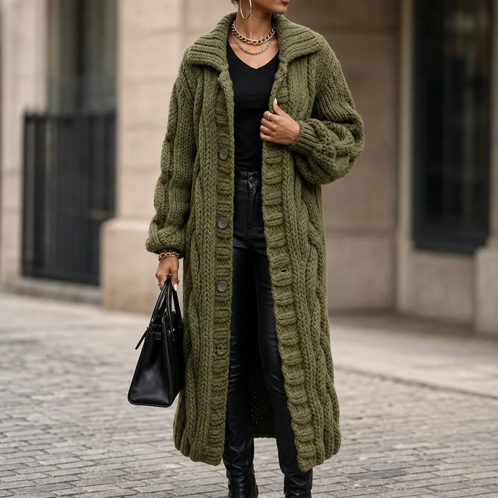 Cablehaven – Oversized Cable-Knit Long Cardigan