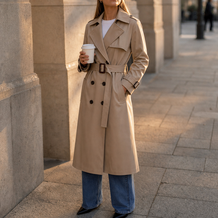 Winterly – Belted Mid-Length Structured Trench Coat