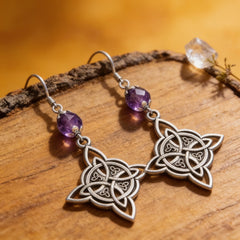 Lunavia – Vintage Celtic Knot Crystal Drop Earrings