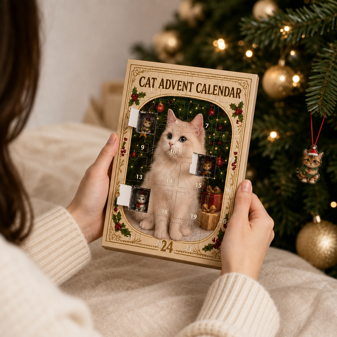 Mistletoe Cats – 24-Piece Cat Ornament Advent Calendar