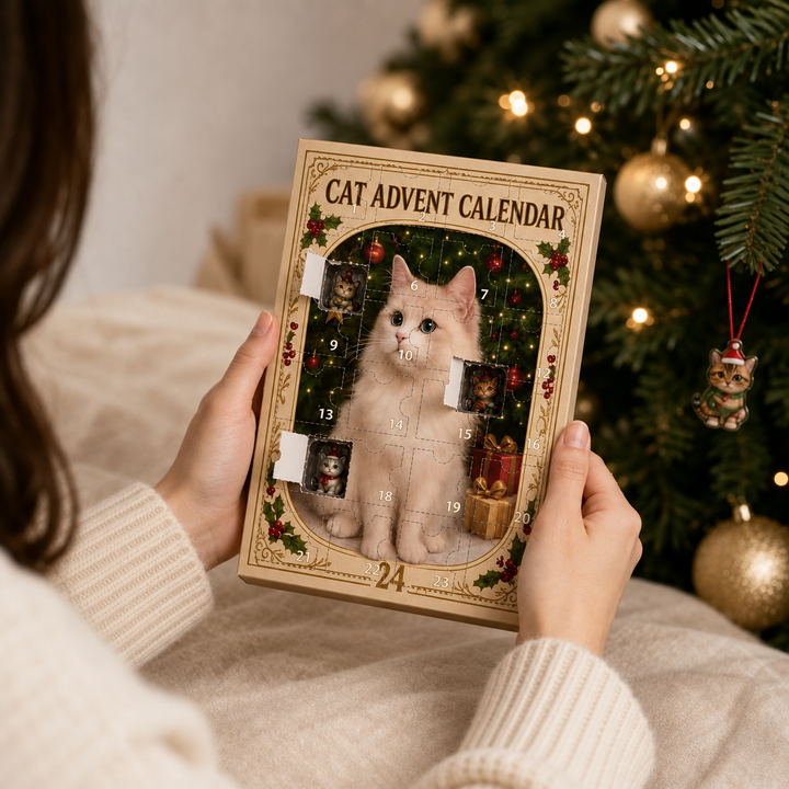 Mistletoe Cats – 24-Piece Cat Ornament Advent Calendar