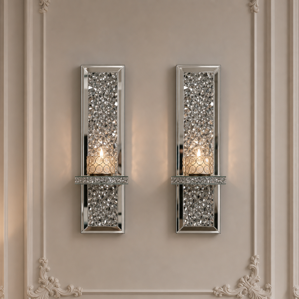 Lumicrush – Crushed Glass Wall Candle Sconces