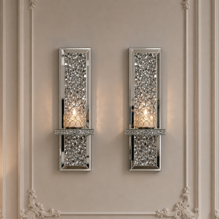 Lumicrush – Crushed Glass Wall Candle Sconces