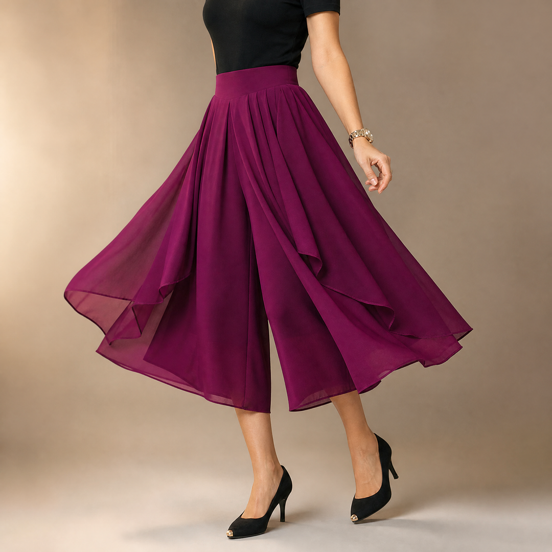 Sevella™ – High-Waist Culottes with Skirt Drape