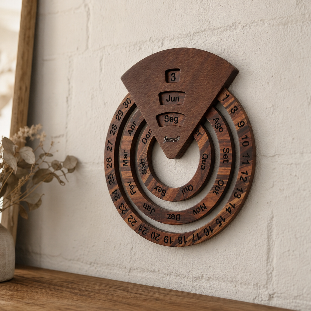 Everwood Calendar – Three-Ring Wooden Perpetual Calendar