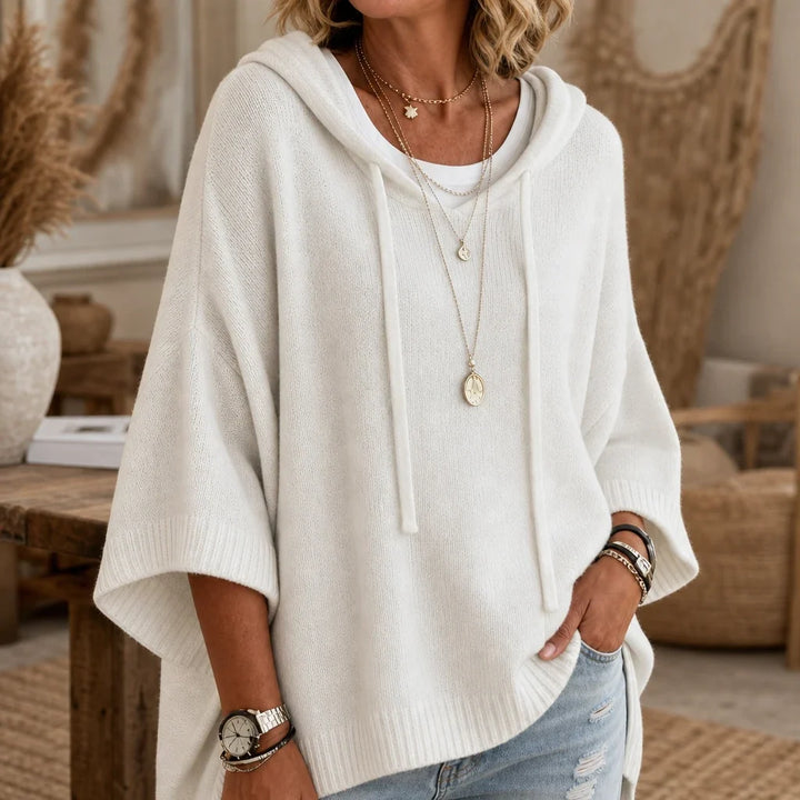 Vintrel – Oversized Open-Knit Distressed Hem Hoodie