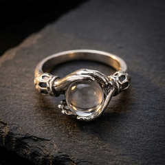 Orbivra™ — Gothic Crystal Ball Statement Ring