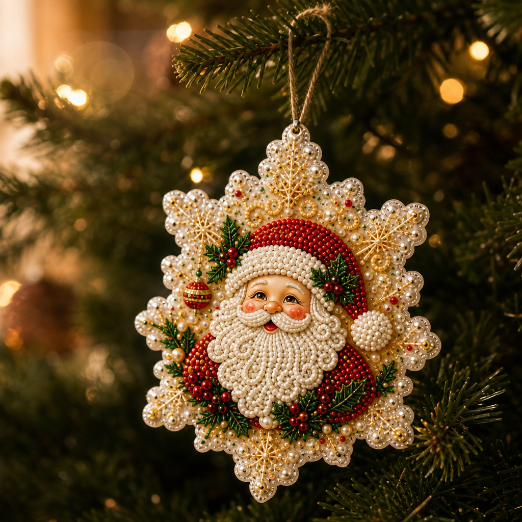Pearlume – Pearl And Diamond Acrylic Christmas Ornament