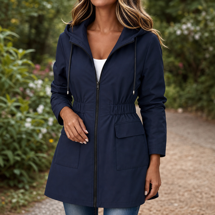 Rainfelle – Slim-Fit Drawstring Waist Hooded Rain Jacket